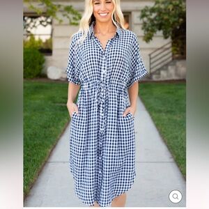 Blue and White Gingham Dress